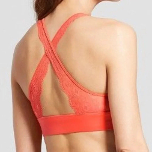 SMALL Gilligan Lightly Lined Lace Back‎ Wire Free Bra Orange NWT - Picture 5 of 6